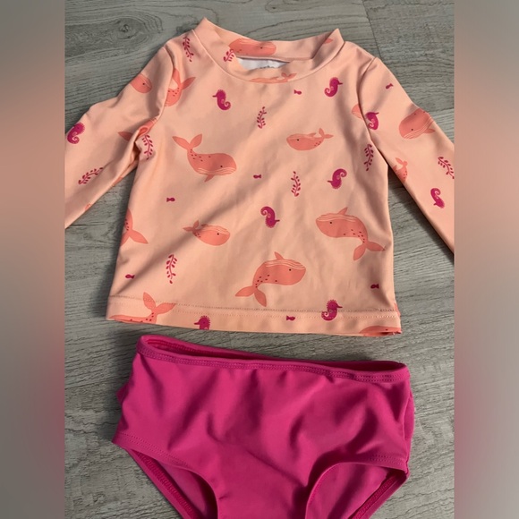 Carters Long Sleeve Rashguard Swimsuit Set - Picture 2 of 8